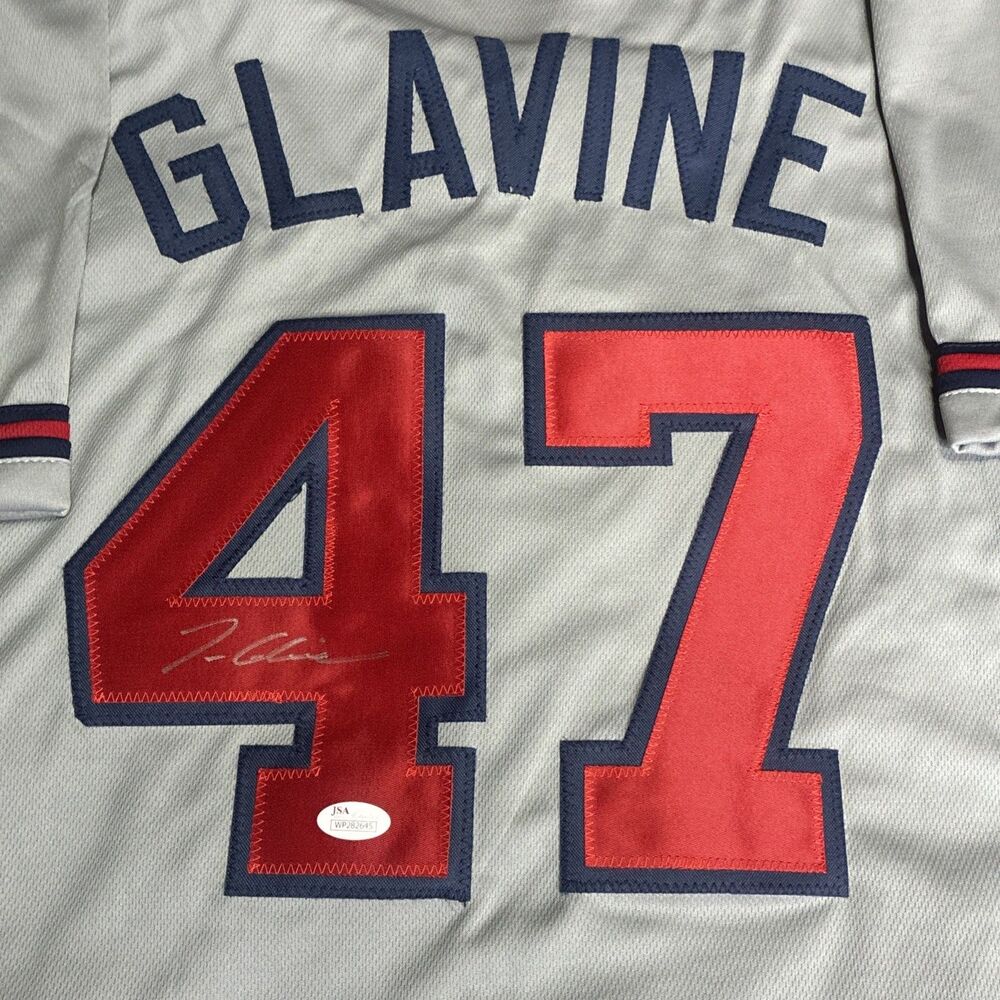 Tom Glavine Signed Silver Ink MLB Baseball Jersey Grey JSA COA Witnessed